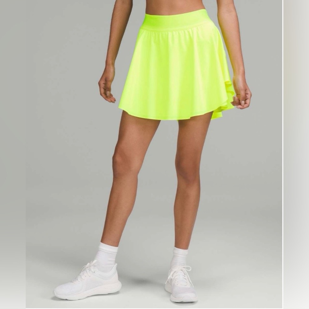 🍋Lululemon Court Rival High-Rise Skirt Long Size 10 Highlight Yellow W8ABUT🍋 - Picture 14 of 16